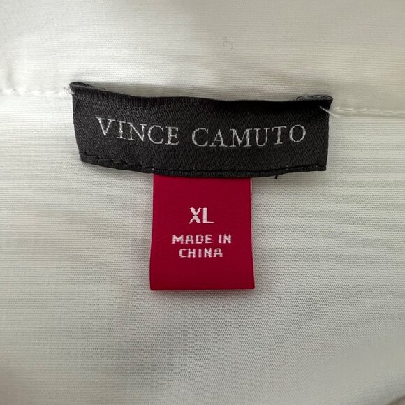 Vince Camuto Womens White Gray Asymmetrical Sweater Blouse Long Sleeve size XL - Picture 9 of 12